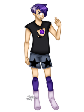 My friend Enigma as amethyst from steven universe